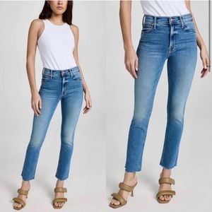 Mother Mid Rise Dazzle Ankle Fray Jeans in Birds of Paradise sz 25